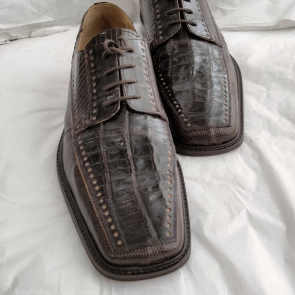 David Eden Hand Made Designer Alligator lizard Shoes Men\'s Size 10.5 main image 10